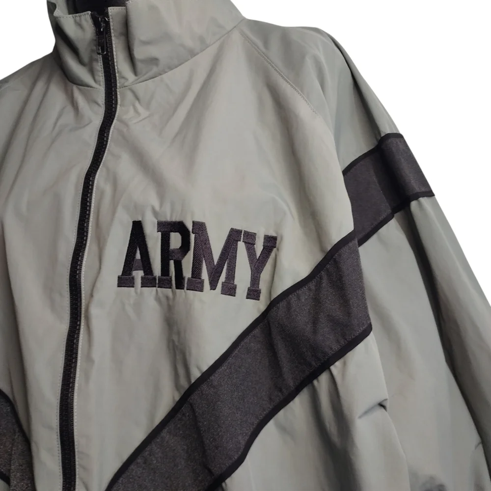 US Military Surplus Army PFU Jacket Green Large Long 100% Nylon Windbreaker L
